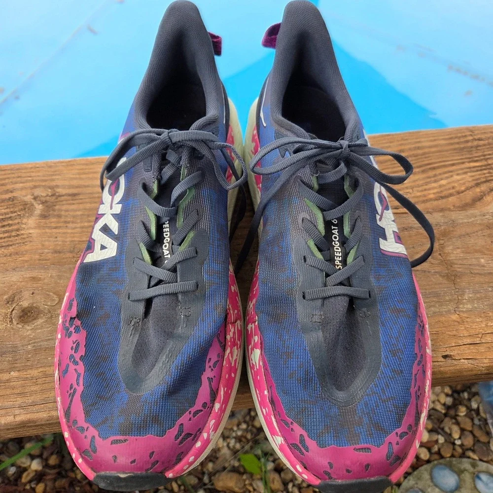 Hoka Speedgoat 6 Shoes Mens 13D Stormy Skies Aqua Breeze Trail Running